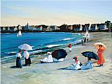 Beach Canvas Paintings - Beach Umbrellas